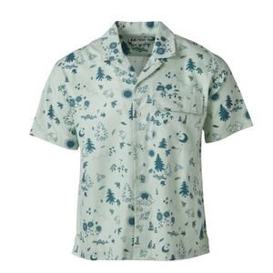 Marmot Mens Large Muir Camp Novelty Green Trail Hiking Outdoor Fish Button Shirt